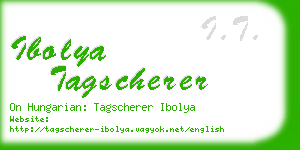 ibolya tagscherer business card